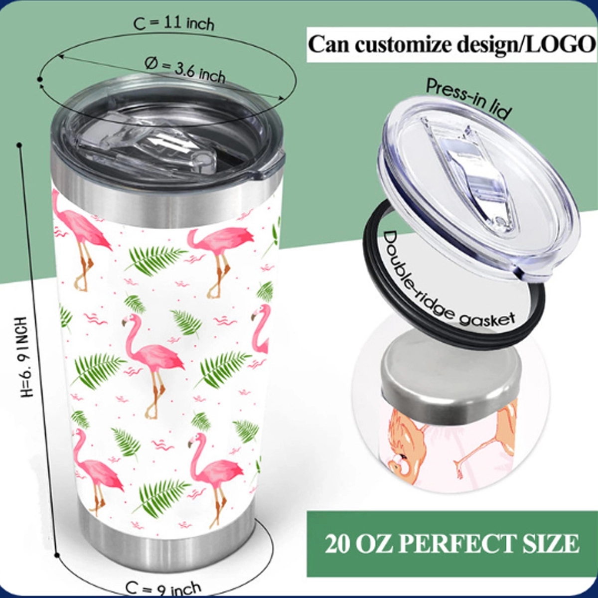 20 oz. Personalized Gift Printed Tumblers with Lid and Straw 7