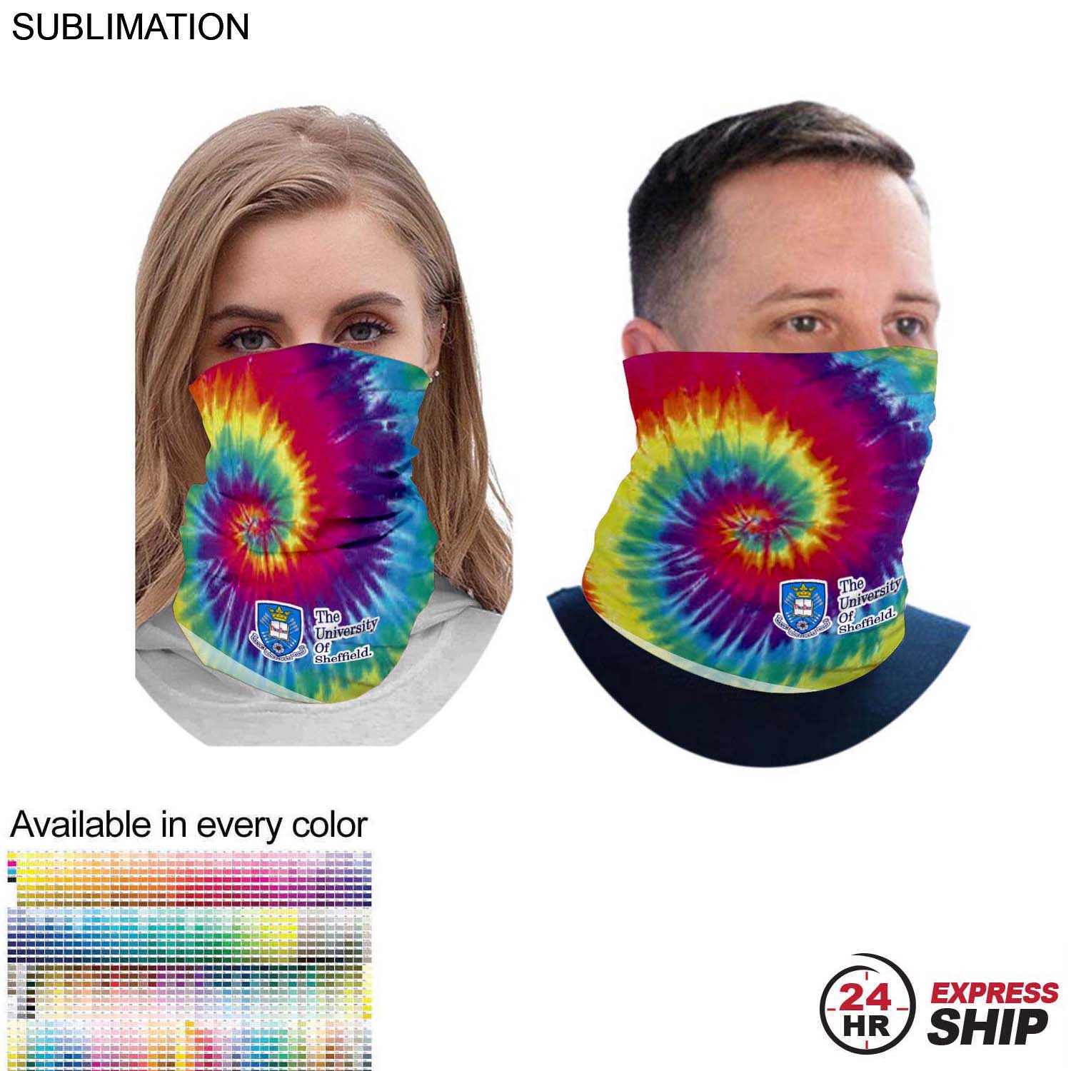 24 Hr Express Ship - Sublimated BEST VALUE lightweight Seamless Neck Gaiter (In stock) 6