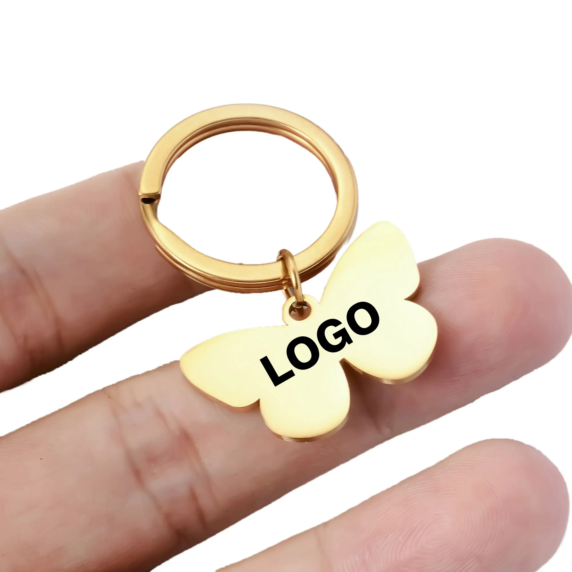 Stainless Steel Metal Keychain Laser Pendant 3