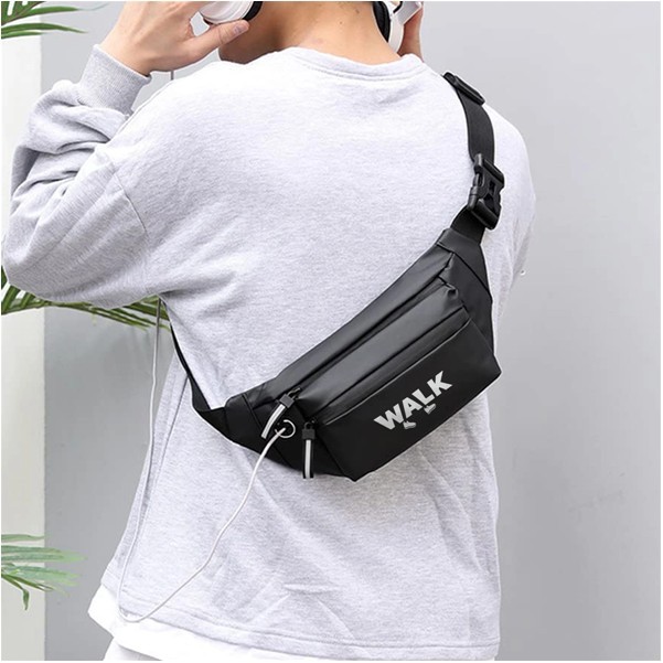 Waterproof PU Fanny Pack With 3 Zipper Pockets 4
