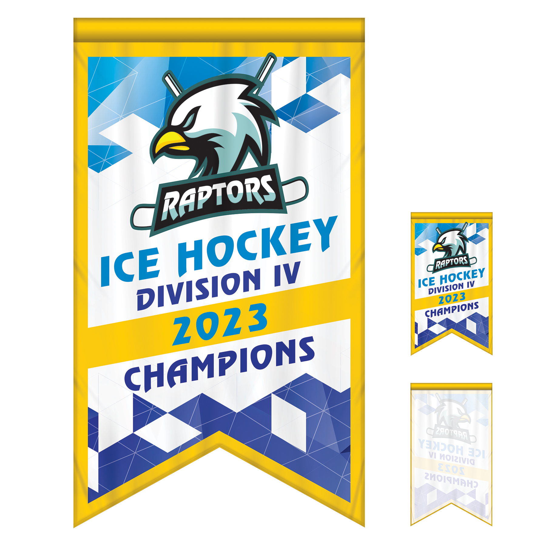 3' x 5' Championship Banner Single Sided Dove Tail Cut 15
