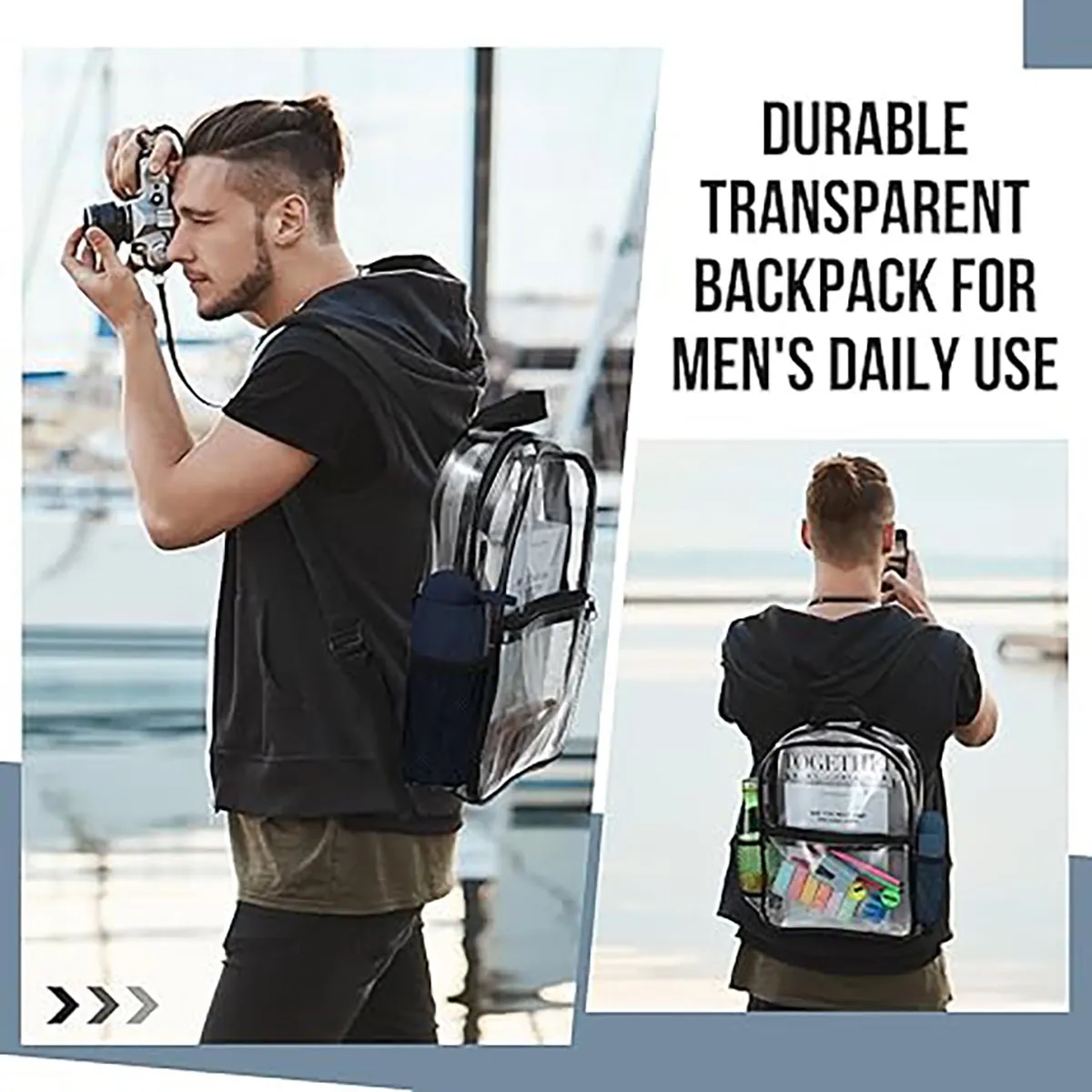 24L Stadium Approved Certified Clear Backpack 3