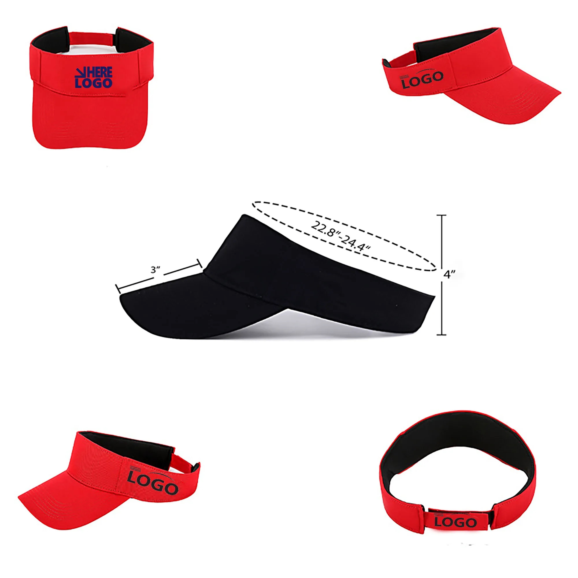 Cotton Empty Top Sun Visor Hat Cap 2