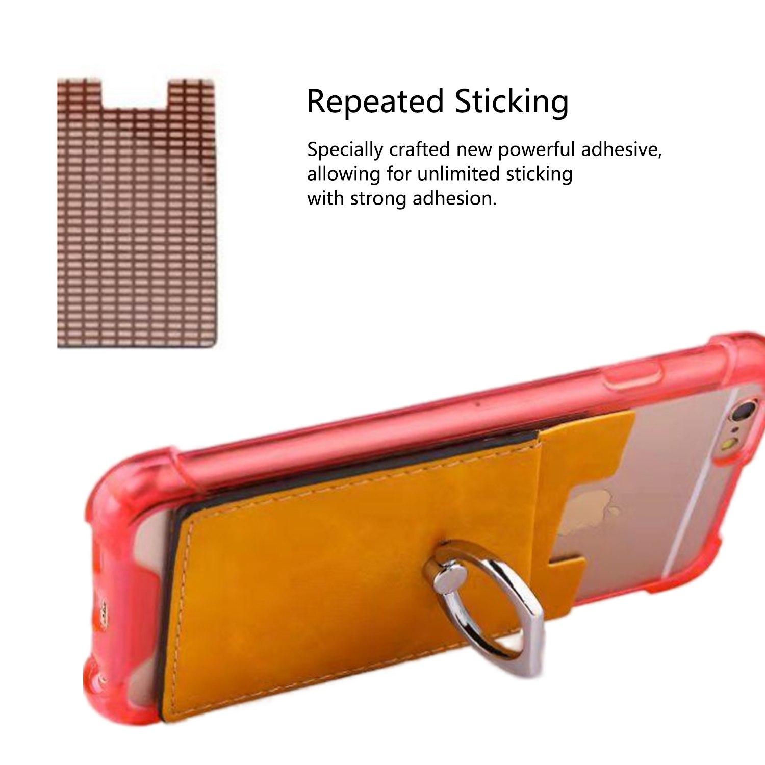 PU Leather Creative Double Layer Cell Phone Ring & Stand 4