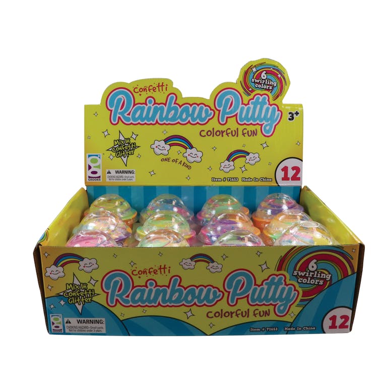 Confetti Rainbow Putty - Assorted 6 Colors Ages 3+ 2
