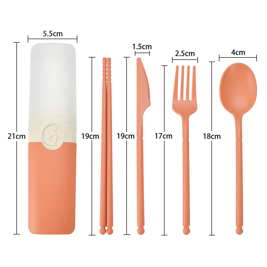 4 Pcs Wheat Straw Tableware Set 3