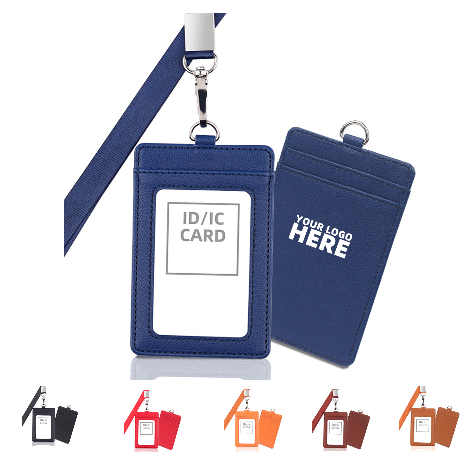 PU Leather ID Badge Holder 2