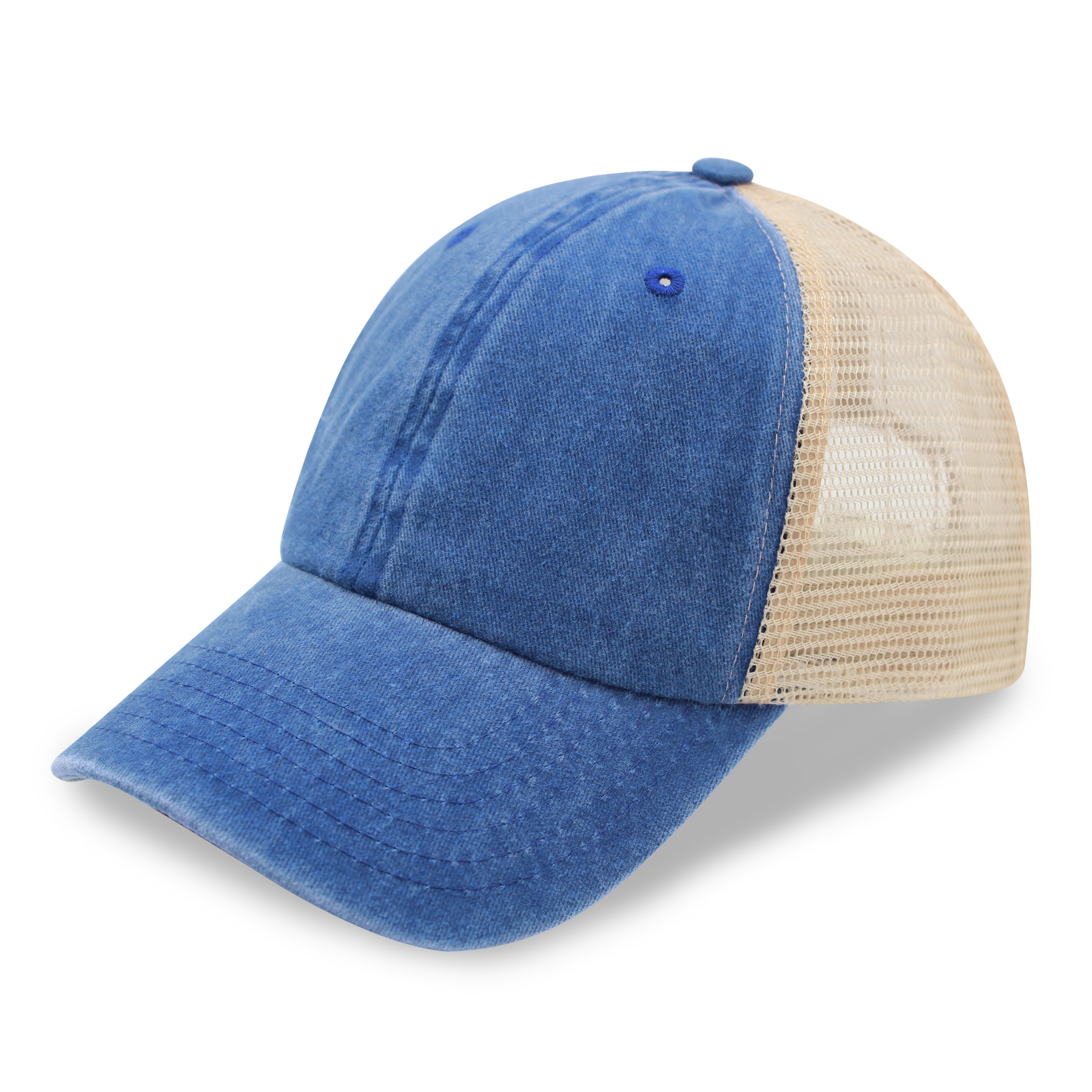 Pre washed Pigment Dyed Soft Mesh snapback trucker cap