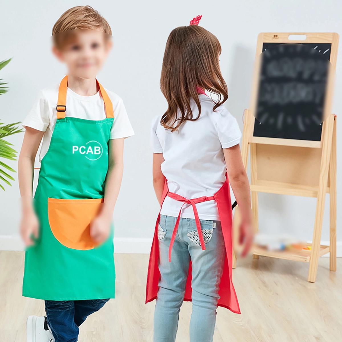 High Quality Waterproof Kids Apron W/O Sleeves 4