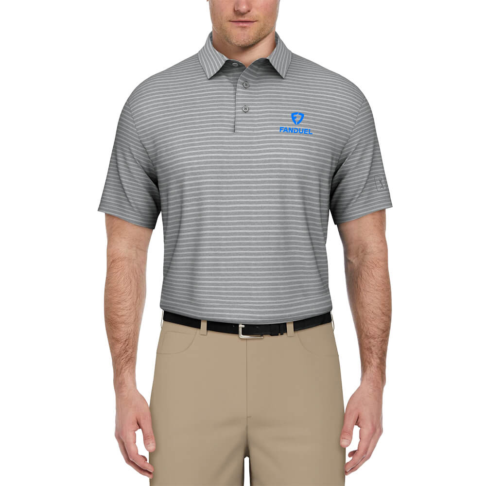 PGA Tour Heather Feeder Stripe Men's Polo 10