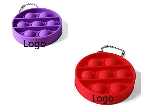 Shape Round Pure Color Push Pop Key Chain/Hook up 8