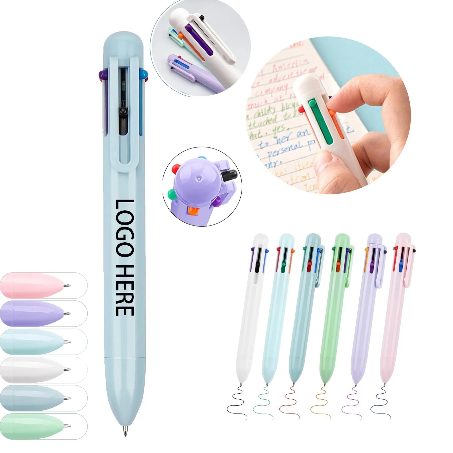 6 In 1 Retractable Macaron Ballpoint Pen 8
