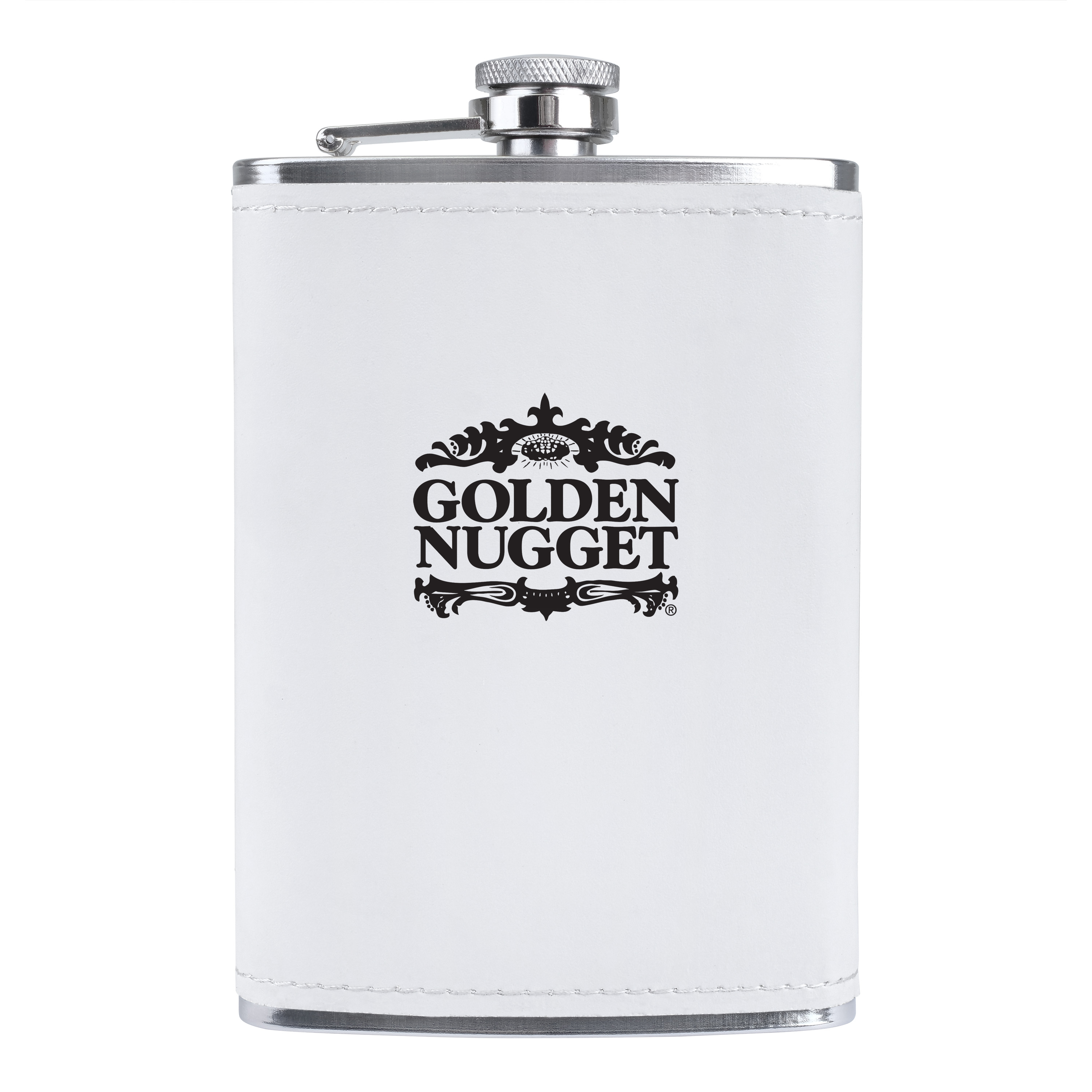 8 Oz. Leatherette Wrapped Flask, custom water bottle with logo imprint 2