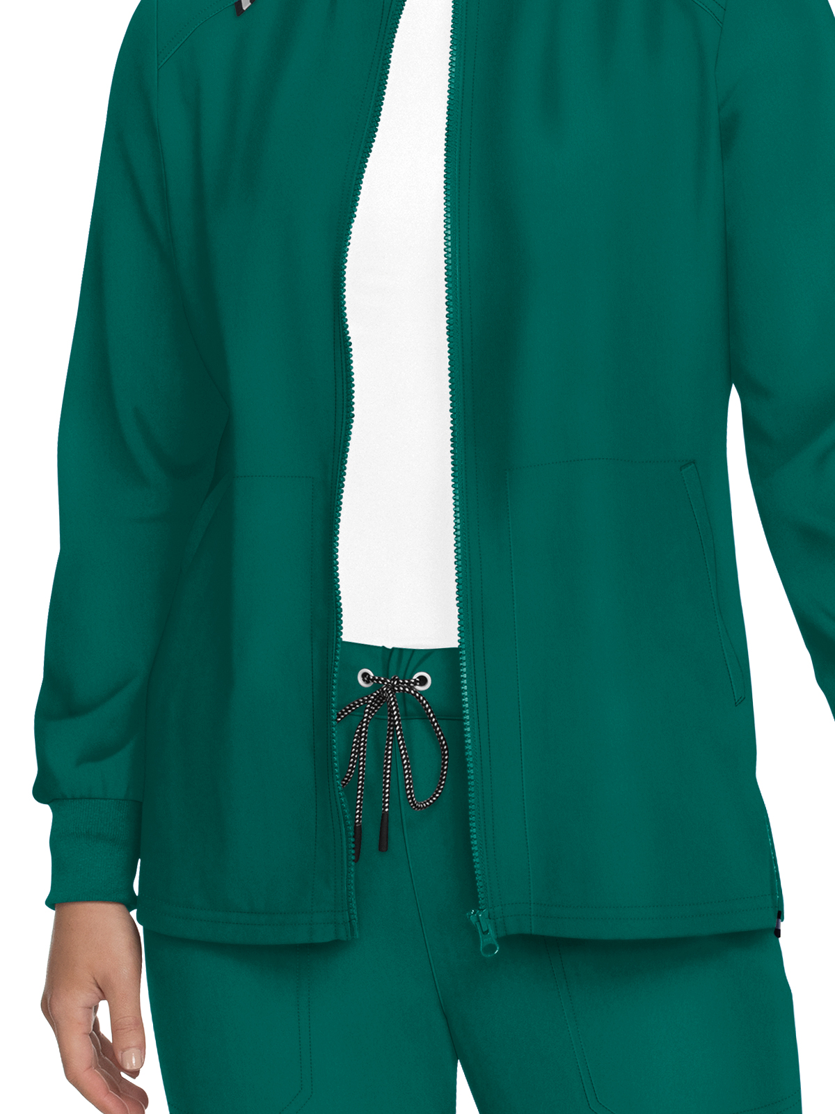 koi - Next Gen - Women's Four-Pocket Zipper Front Stretch Always in Motion Jacket 4