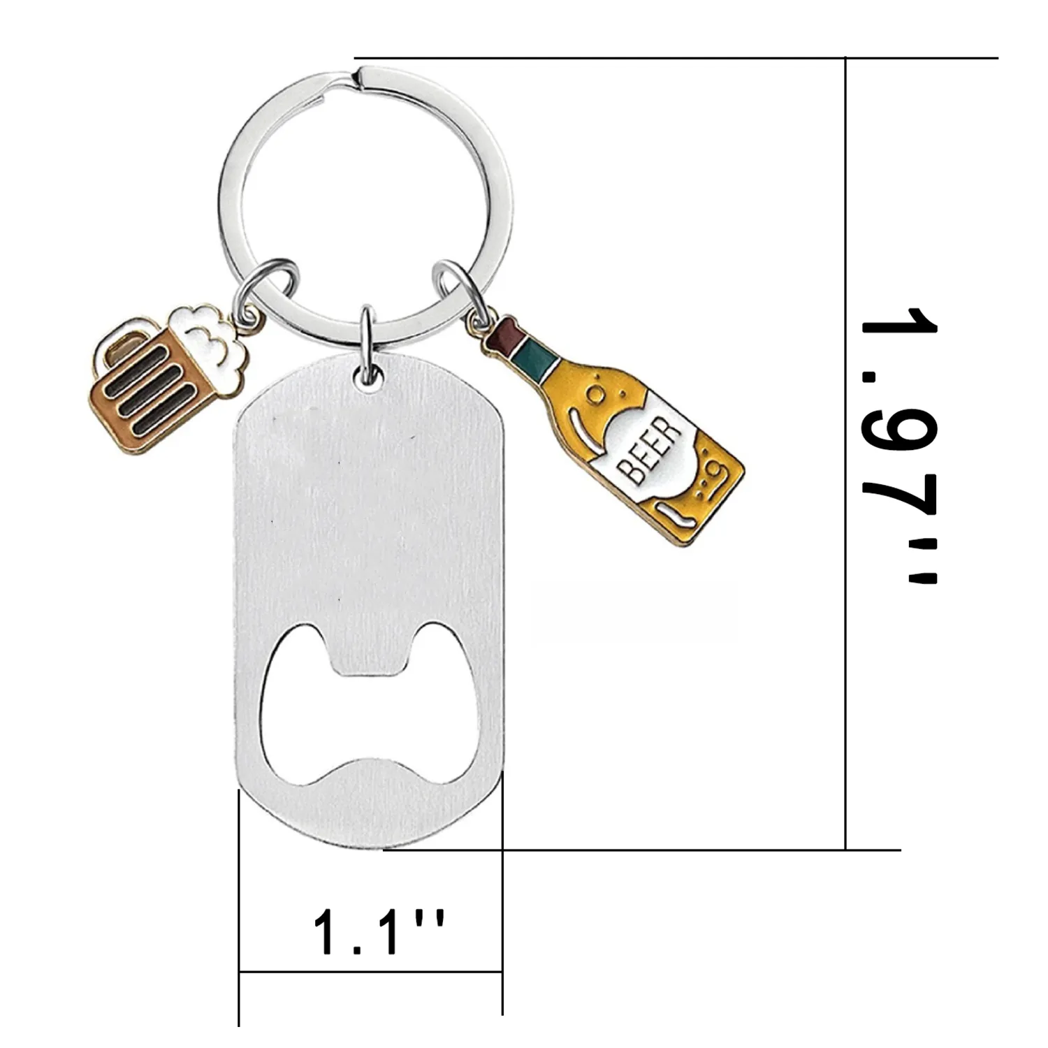 Stainless Steel Bottle Opener Keychain 1