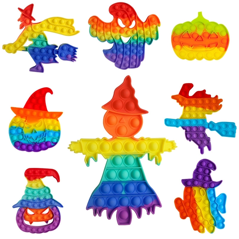 HalloweenPush Pop Bubble Fidget Luminous Sensory Squishy Toy 2