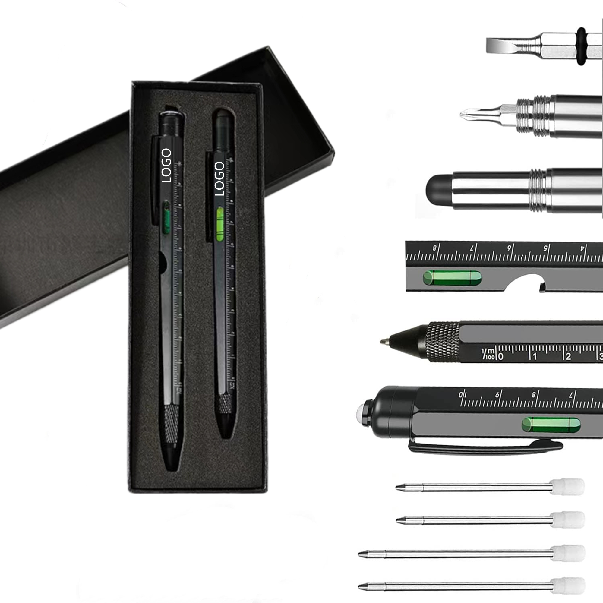 2 Pack 9 in 1 Multifuntional Tool Pen Set
