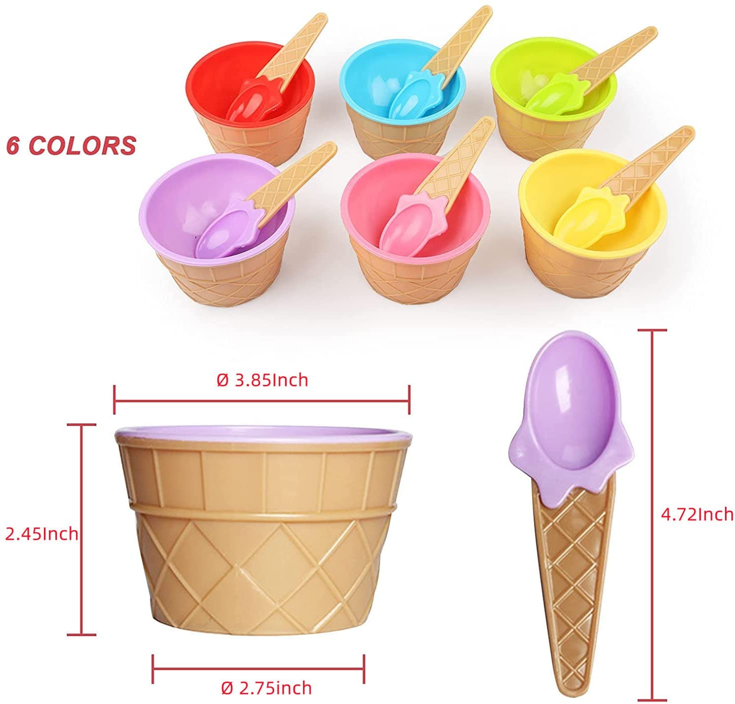 Ice Cream Bowls and Spoons for Summer/Holiday/Parties 20