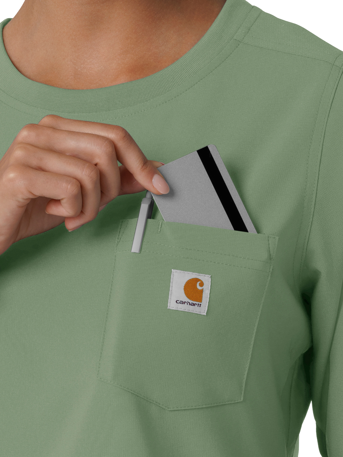 Carhartt Scrubs - Women's One-Pocket Crew Neck Long Sleeve Scrub Top 1