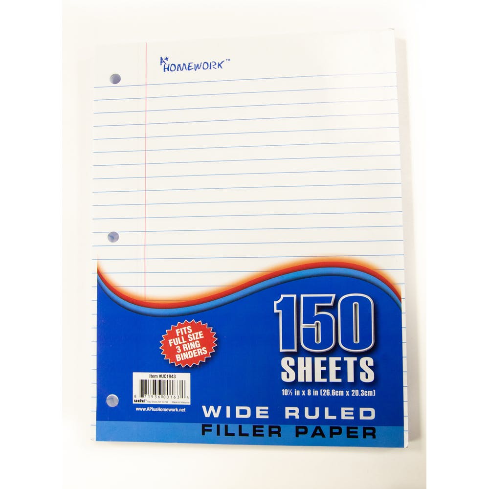 Wide Ruled Filler Paper - 150 Sheets 1