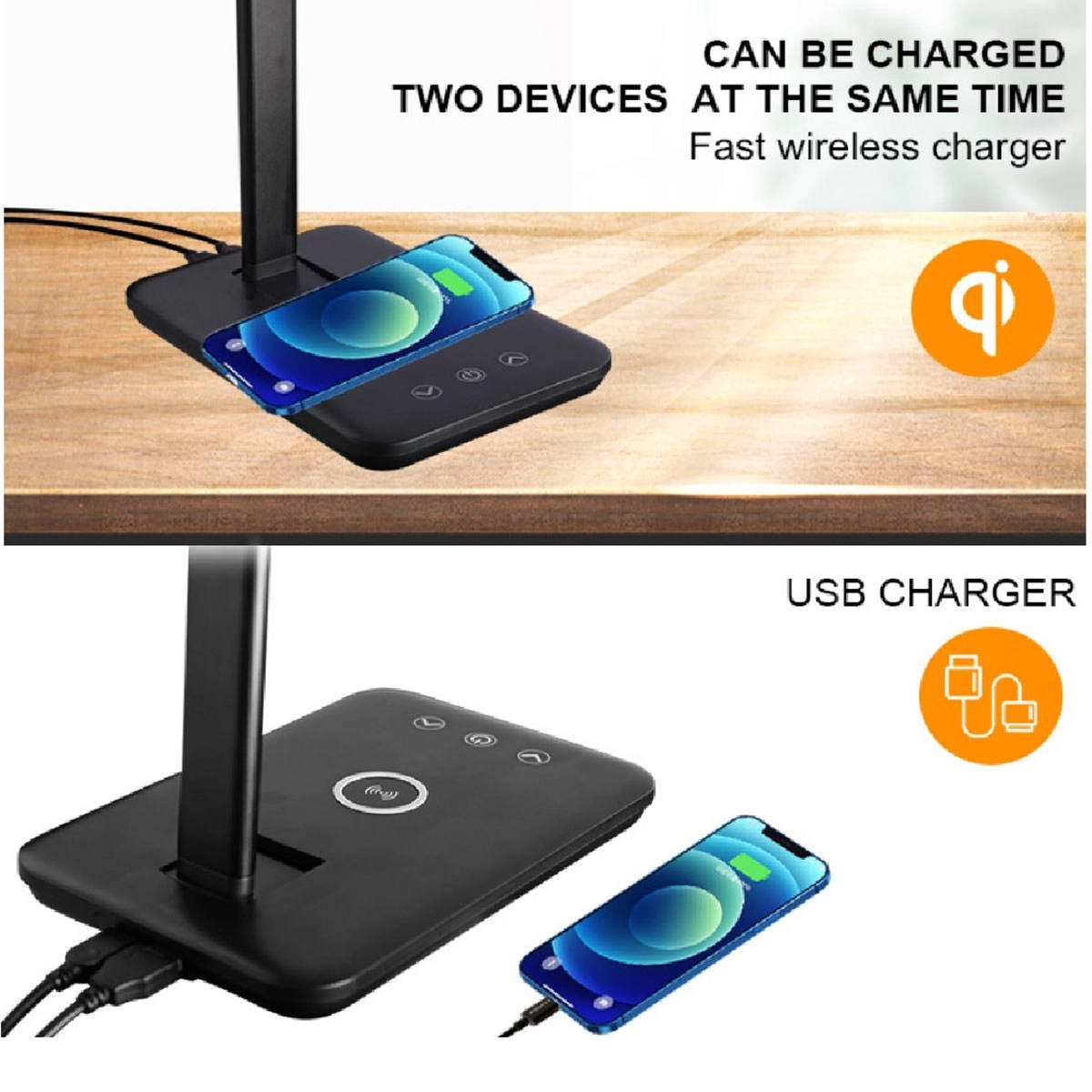 Multifunctional LED Desk Lamp With 10W Wireless Charger 2