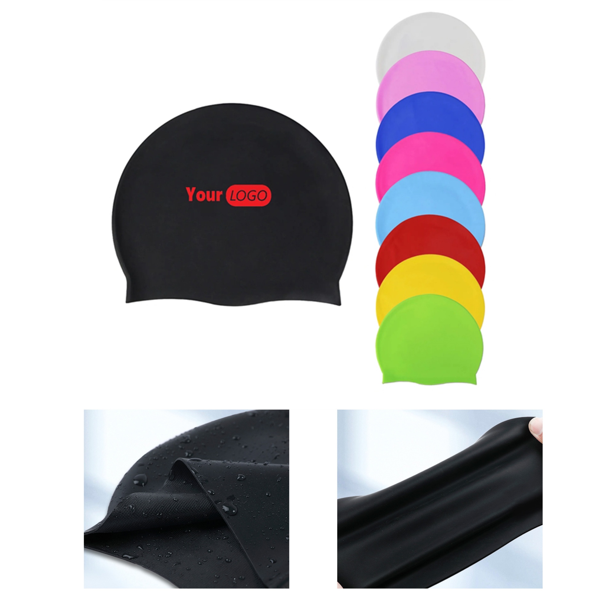 Durable Waterproof Silicone Swimming Cap 2