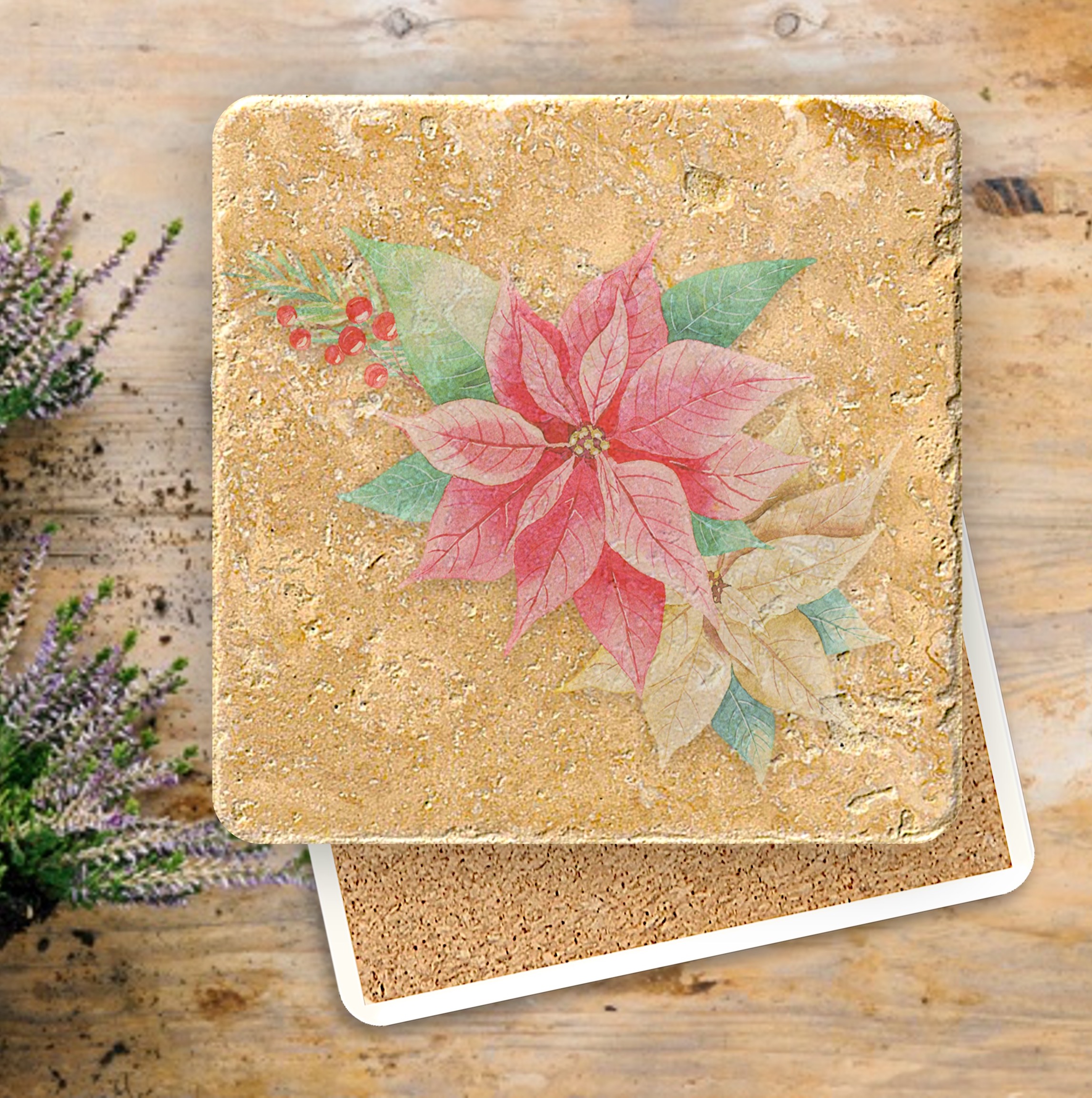 Faux Travertine Printed Square Coaster 7
