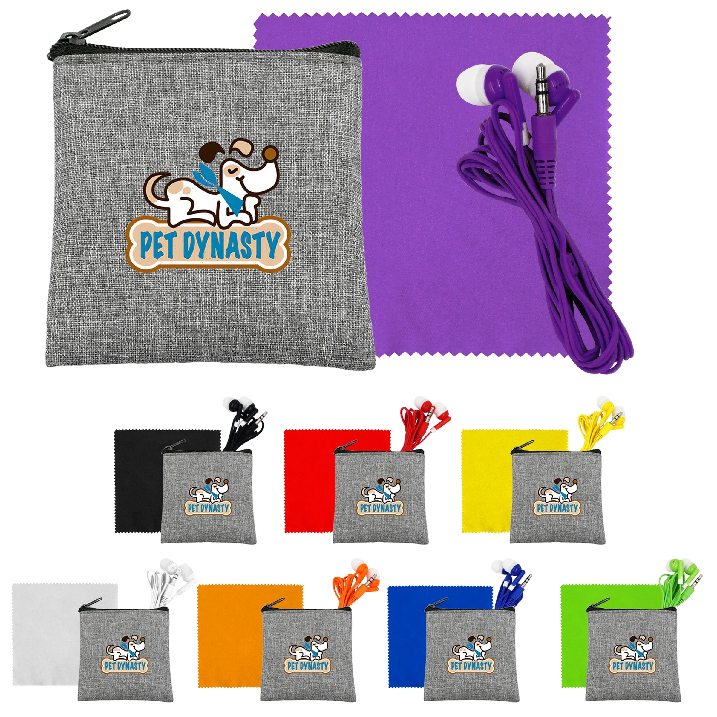 Recycled Ear Bud & Cloth Set