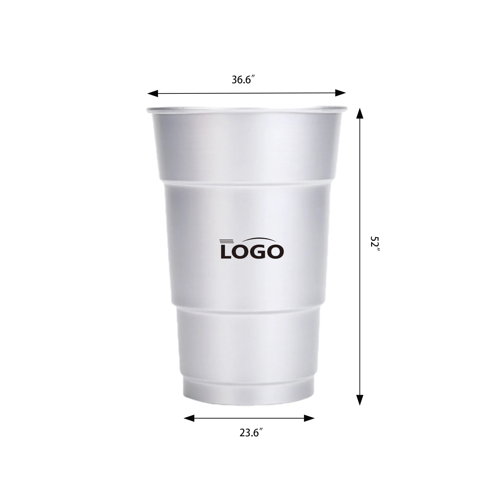 Reusable Food-Grade Aluminum Tumble-Proof Cup MOQ 100PCS 2