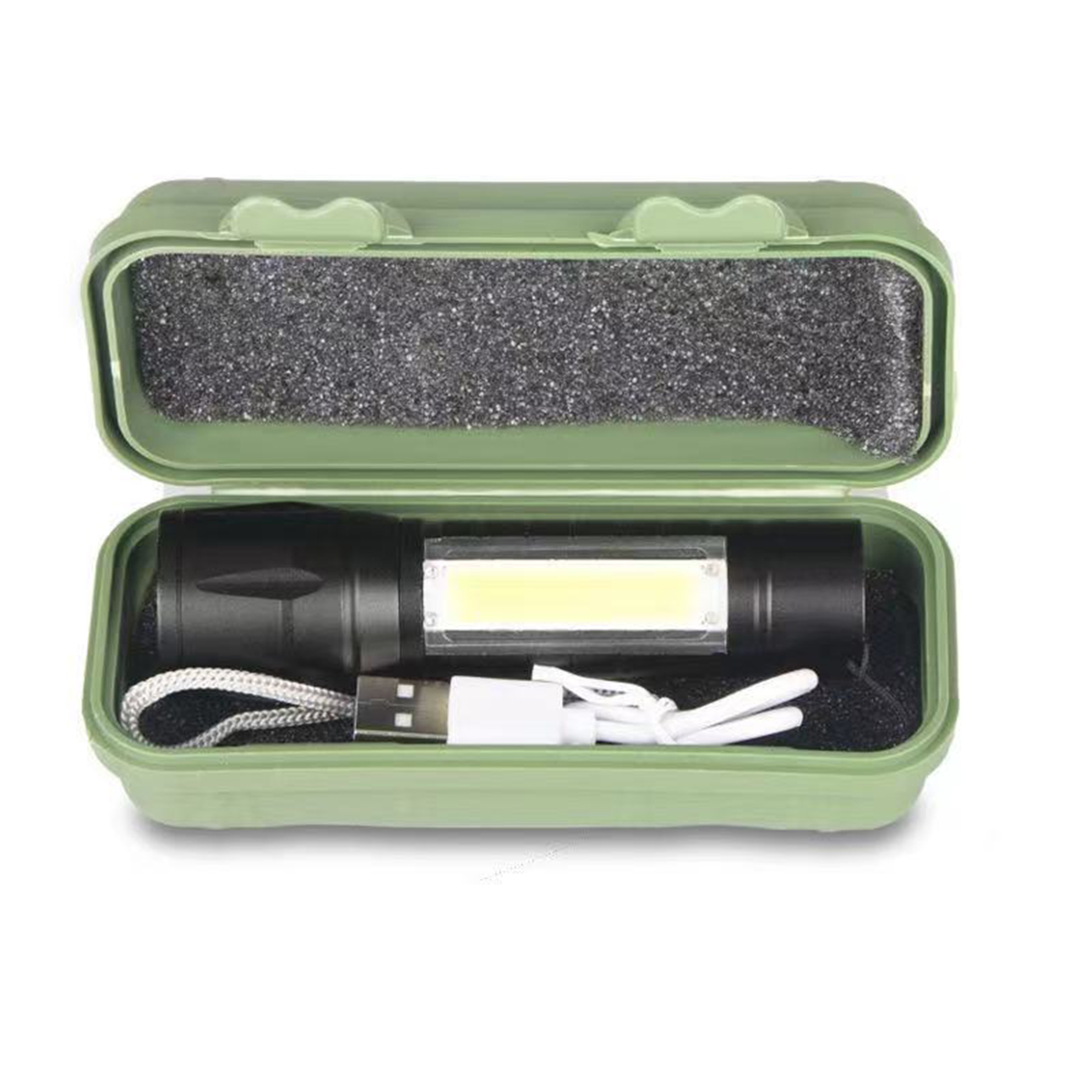 COB Side Lights USB Rechargeable Flashlight 4