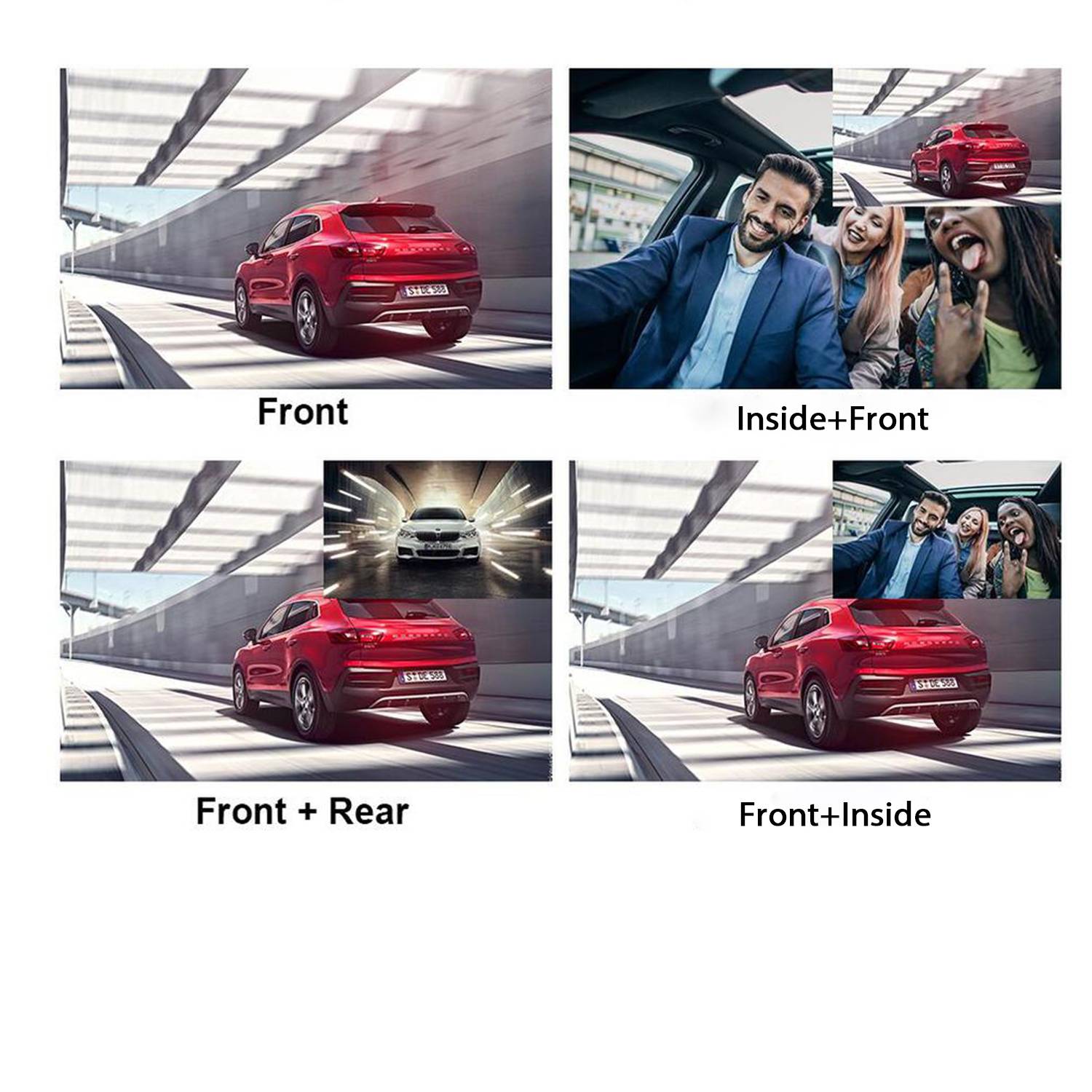 4-Inch 3 Lens 1080p HD Dash Cam Recorder 3