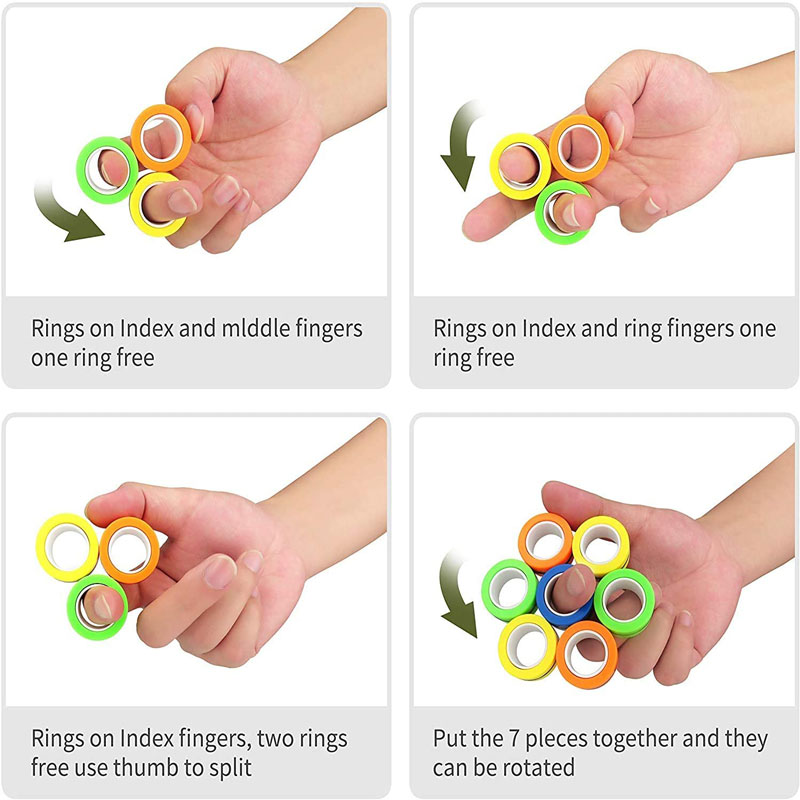 Magnetic Rings Fidget Magical Spinner Toy Set 2