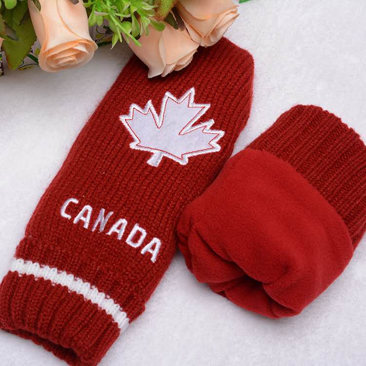 Adult Acrylic Knit Mittens With Fleece Lining 2
