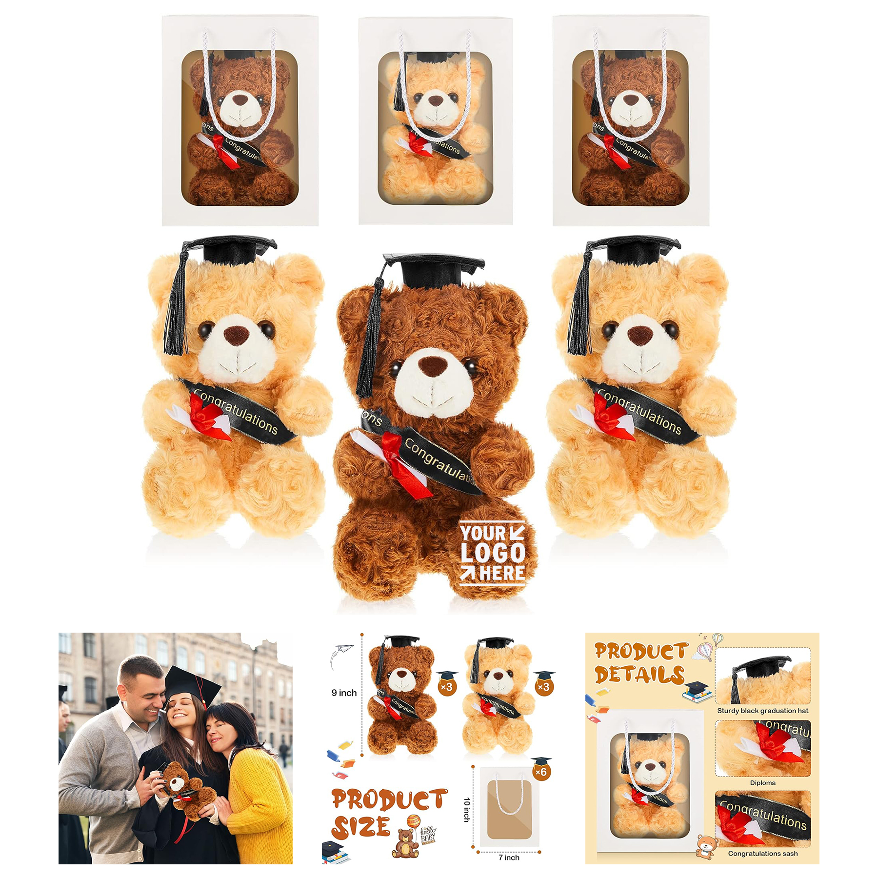 Graduation Plush Bear Toy