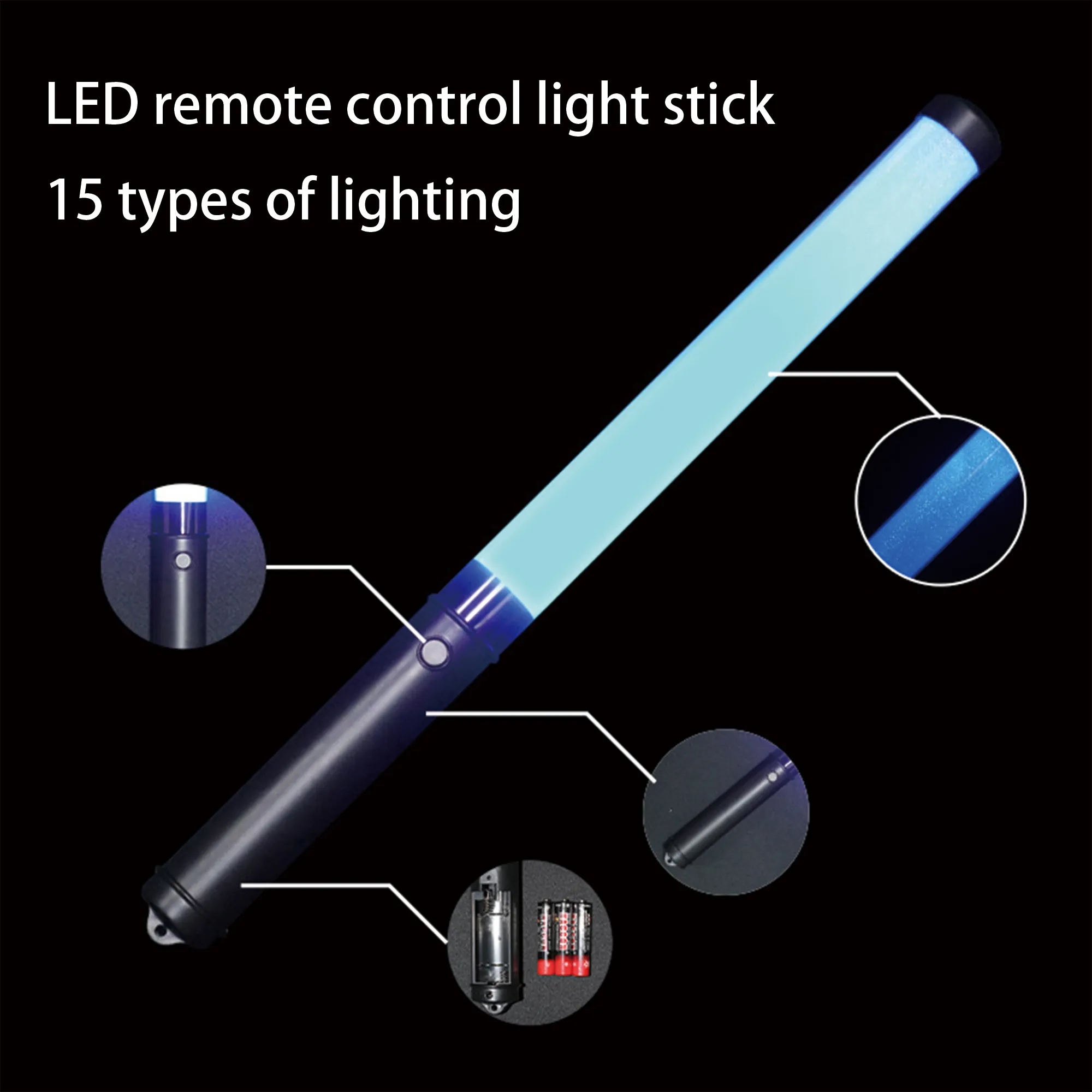 15-Color Handheld Remote-Controlled LED Glow Stick 4