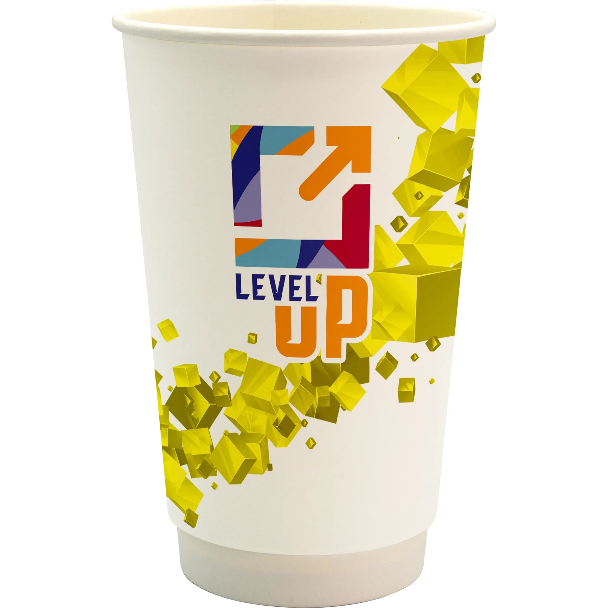 16 oz. Full Color Floating Cube Paper Cup 1