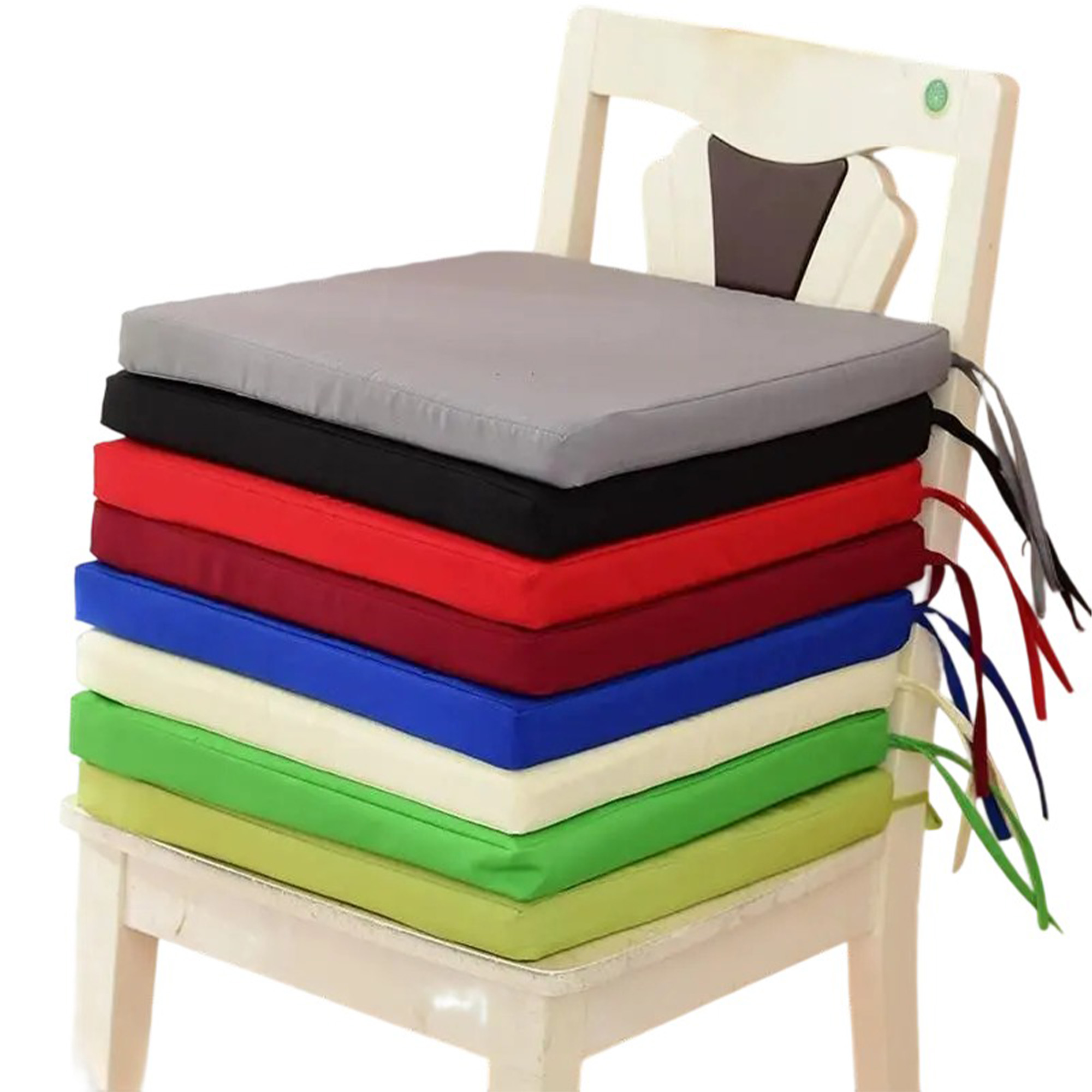 Sponge Thickened Square Solid Color Chair Cushion 2