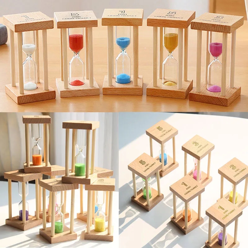 5min Wooden Frame Square Hourglass 6