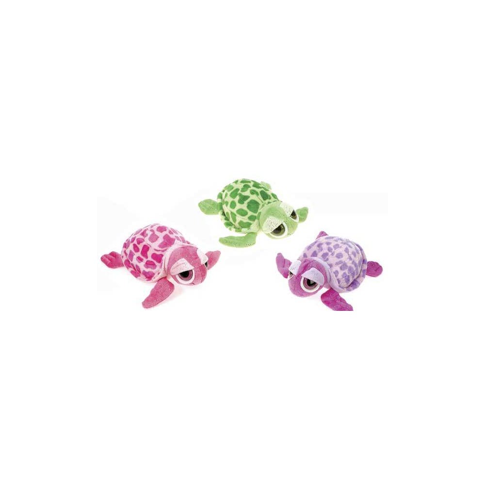 Big Eyed Turtle Plush Toy - 8" Glittered Assorted Colors 2