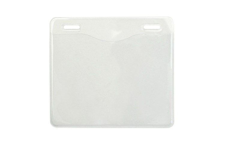 4.30" W x 3.90" H - Horizontal Clear Vinyl Badge Holder (Blank) 1