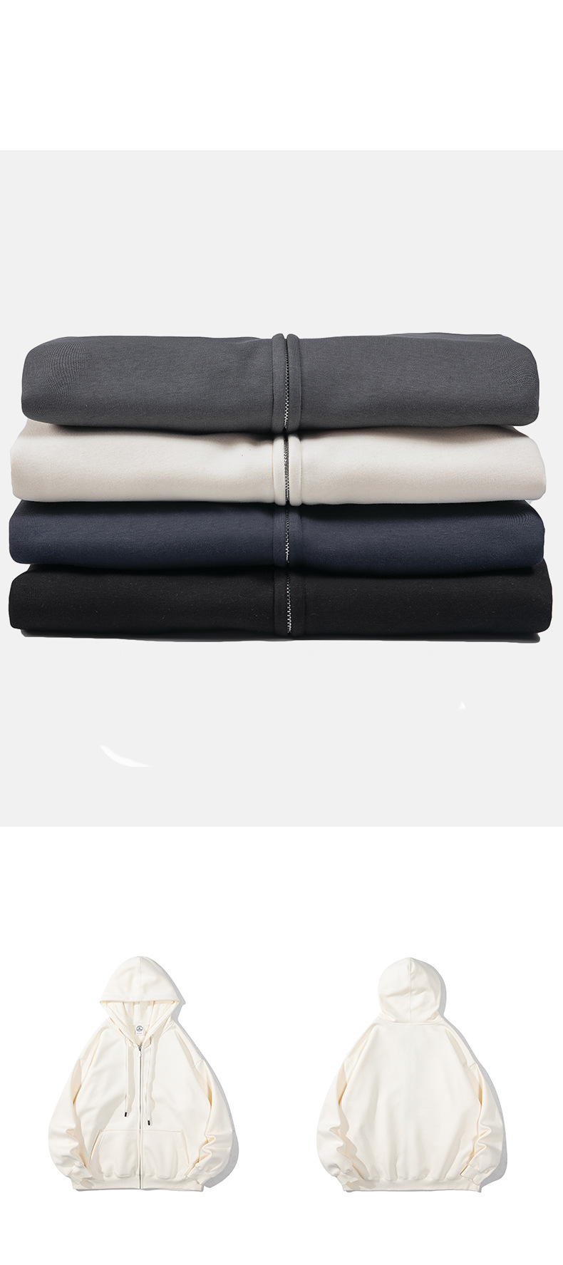 Adult Cotton/Polyester Zipped Fleece Hoodie 5