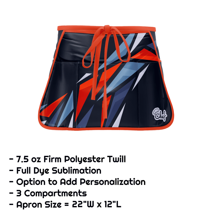Poly Twill Sublimation Waist Apron w/ 3 Compartments - 22"W x 12"L