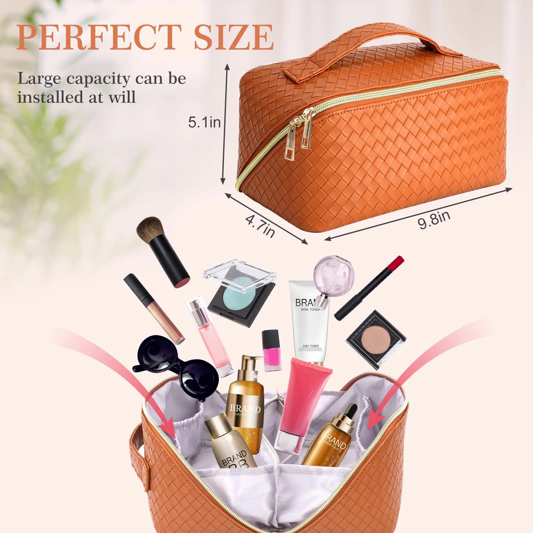 Women's Large Capacity Leather Waterproof Travel Bag 6