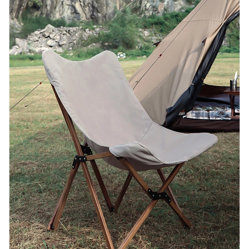 Beach Folding Chair With Wooden Handle And Shoulder Strap 3