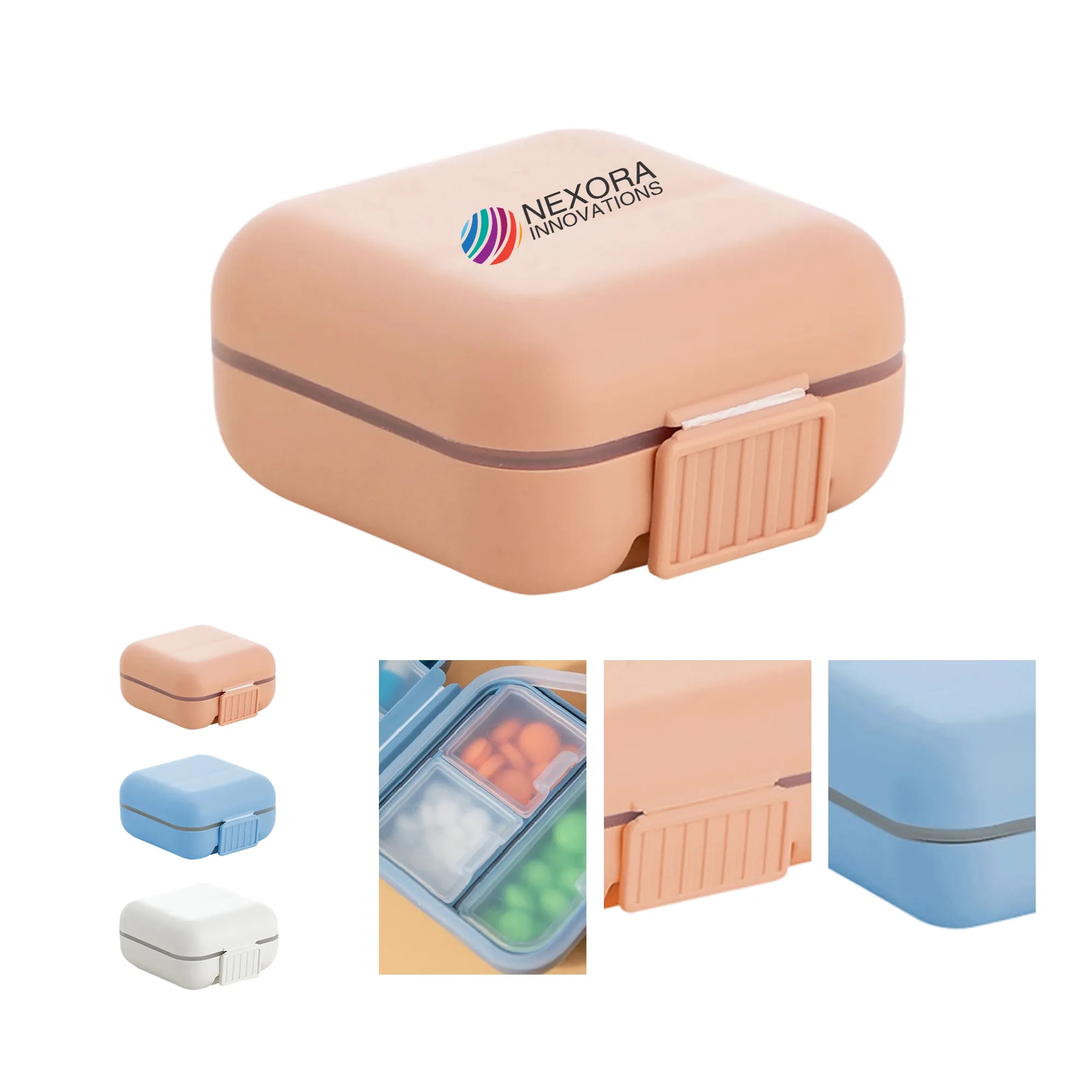 Travel Pill Case with Secure Sealing and Compartments 2