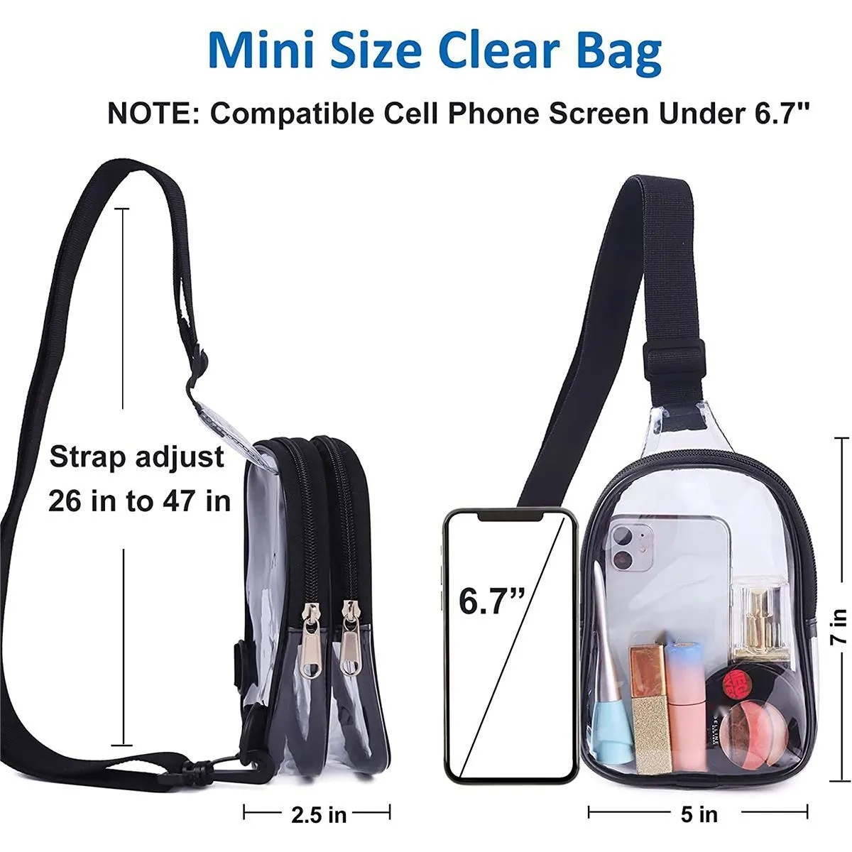 Stadium Approved Mini Stadium Approved Clear Sling Bag 3