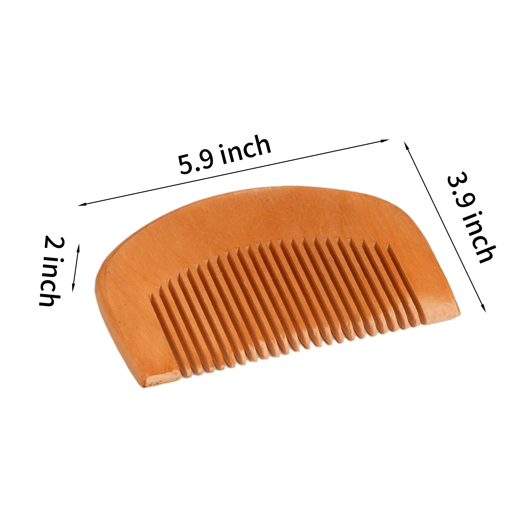 Natural Wood Wide Tooth Hair Comb 3.9" Length x 5.9" Width x 2" Height 1