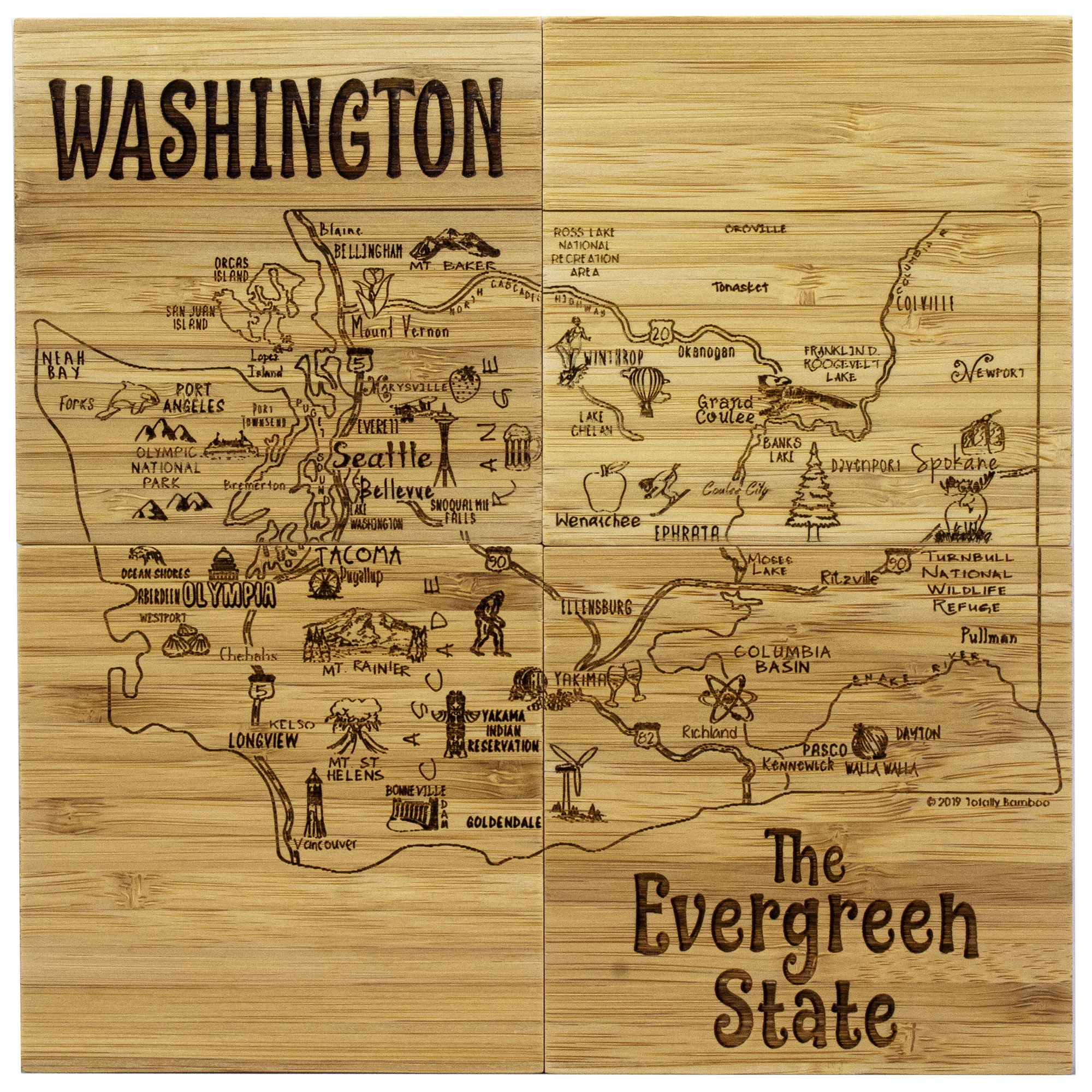 Washington Puzzle Coaster Set 12