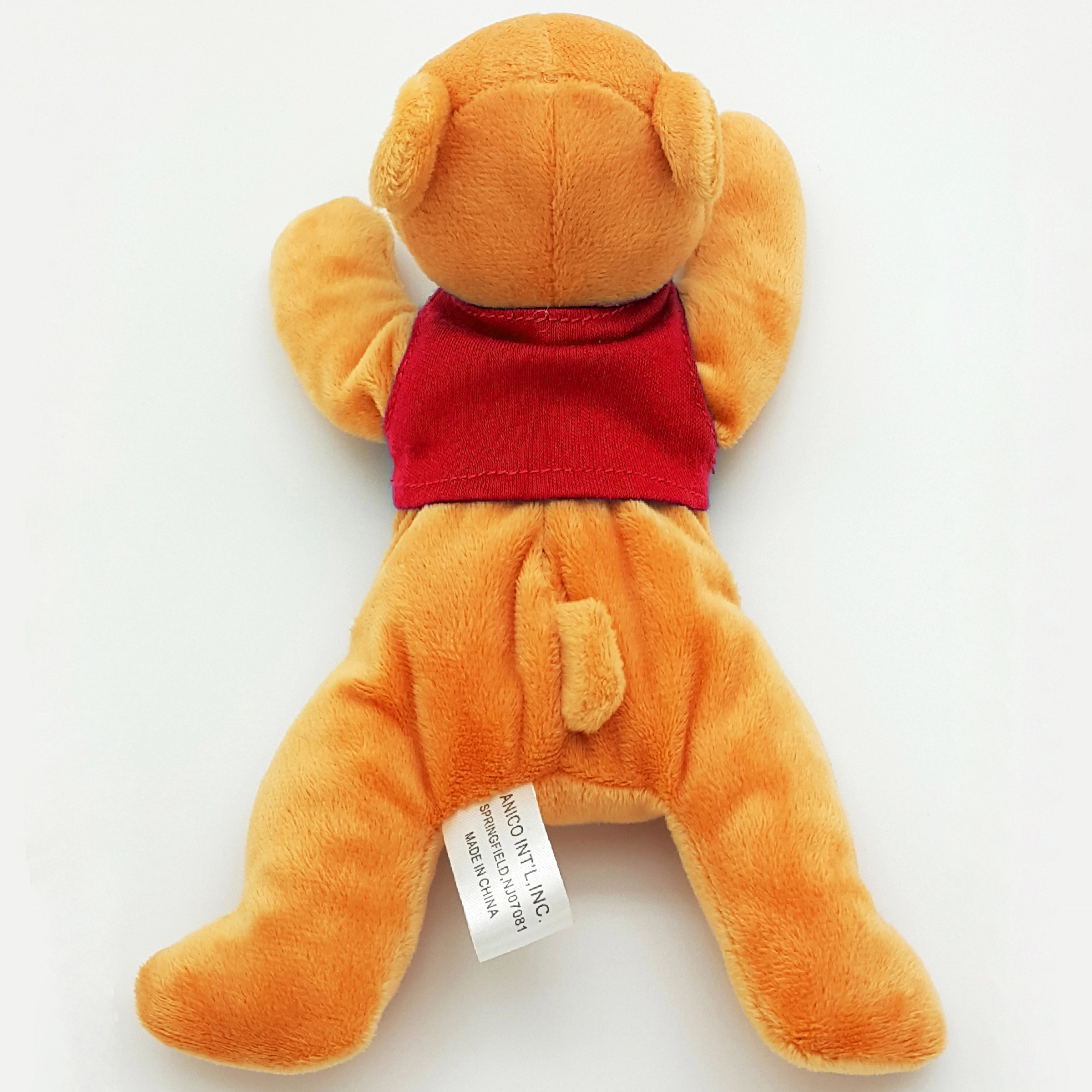 8" Laying Down Beanie Light Brown Bear 11