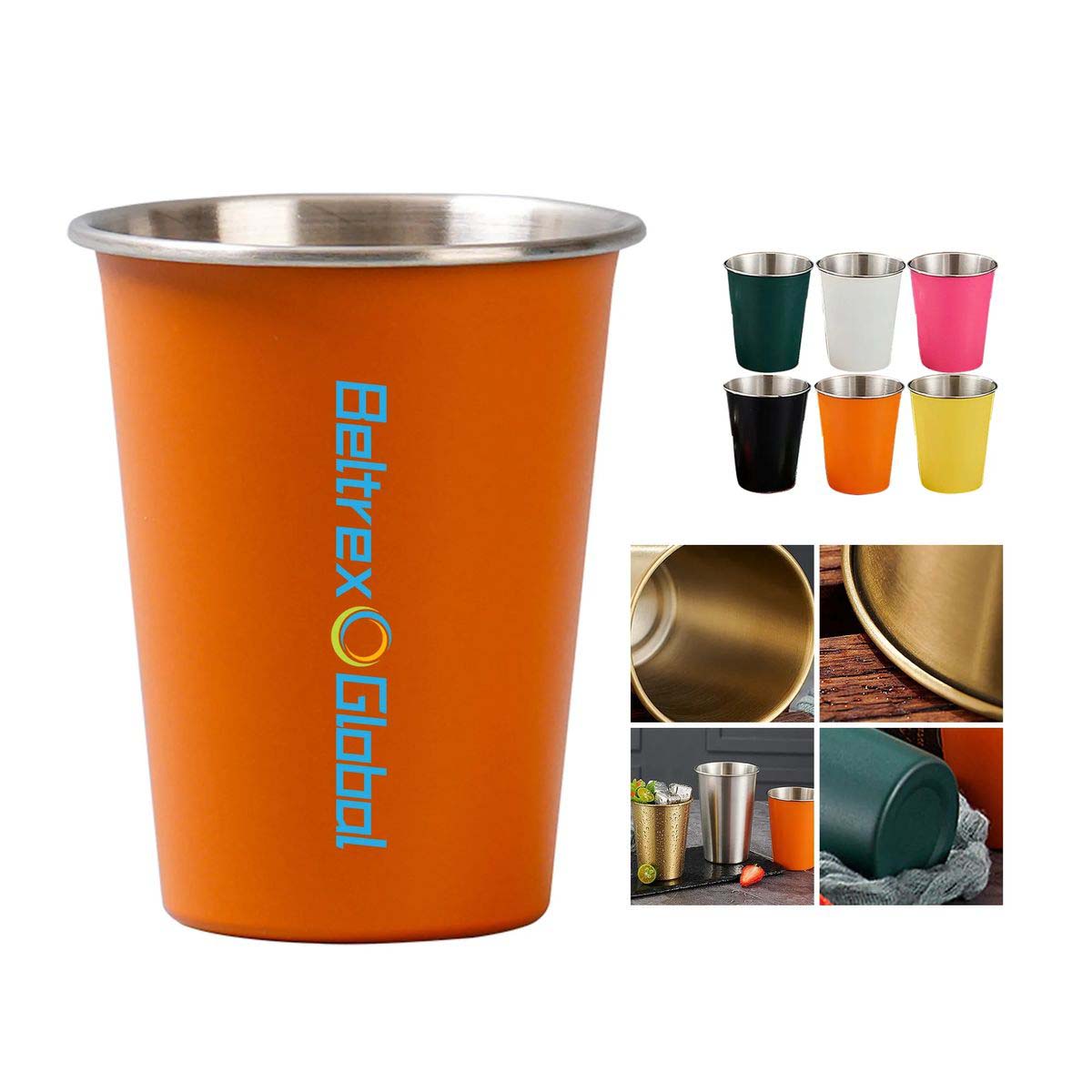Reusable 12oz Steel Cup Stackable Design 2